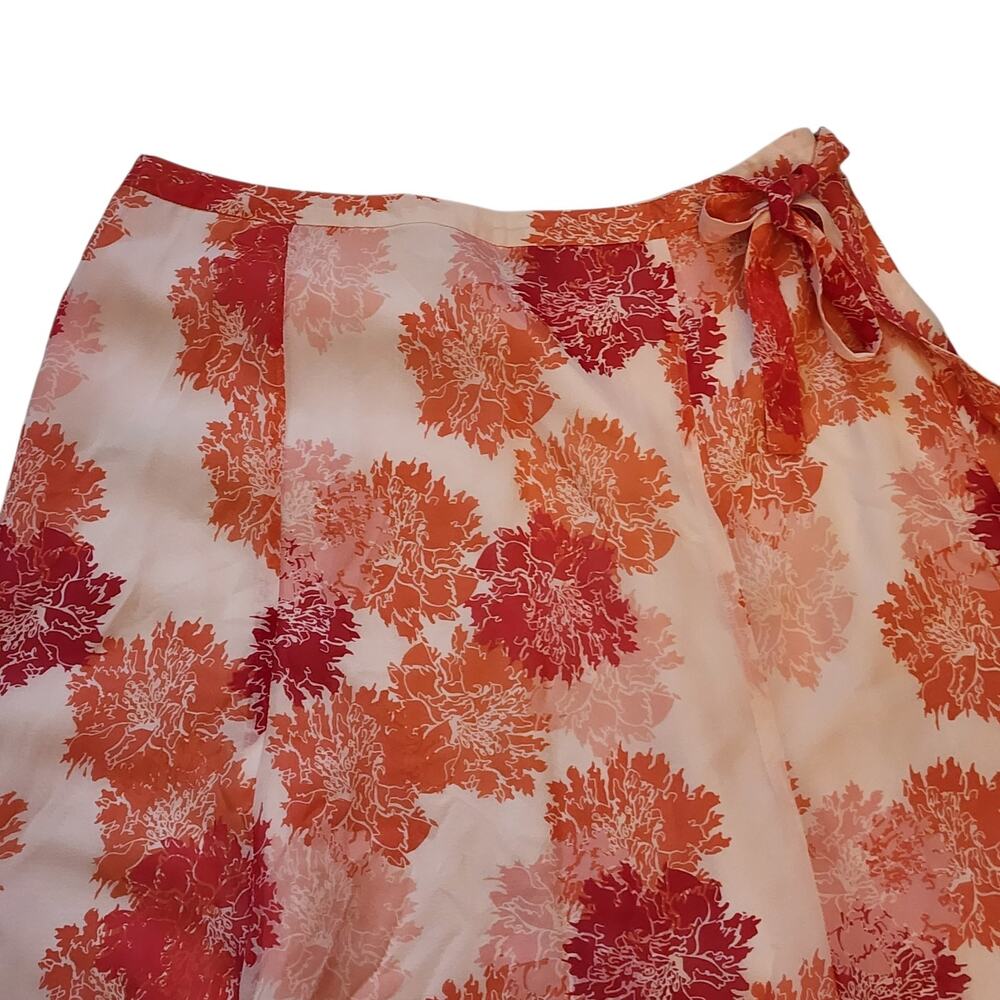 Ann Taylor Womens Silk Skirt Size 4 Pink Floral Knee Length Chiffon Lined - Picture 3 of 8
